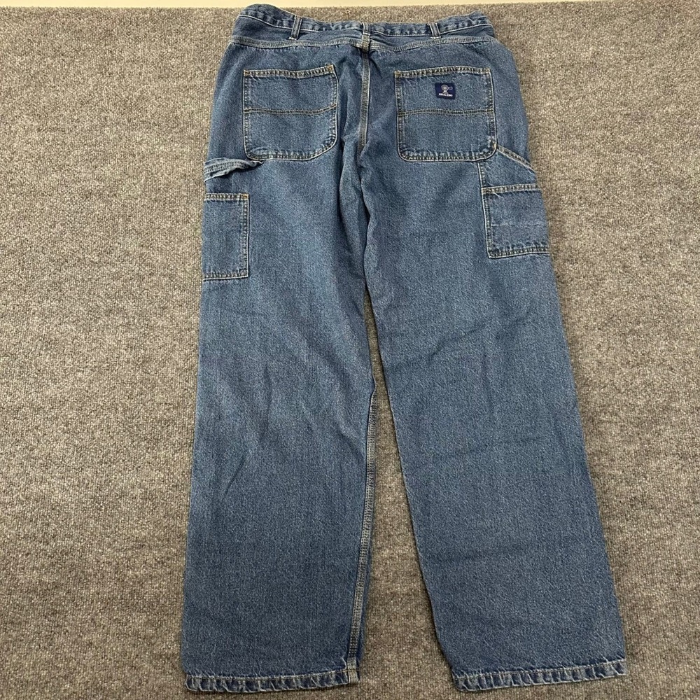 Rural King Carpenter Jeans Mens 40x36 Blue Denim Relaxed Fit Utility Workwear